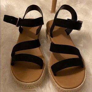 Black Platform Wedges by INC